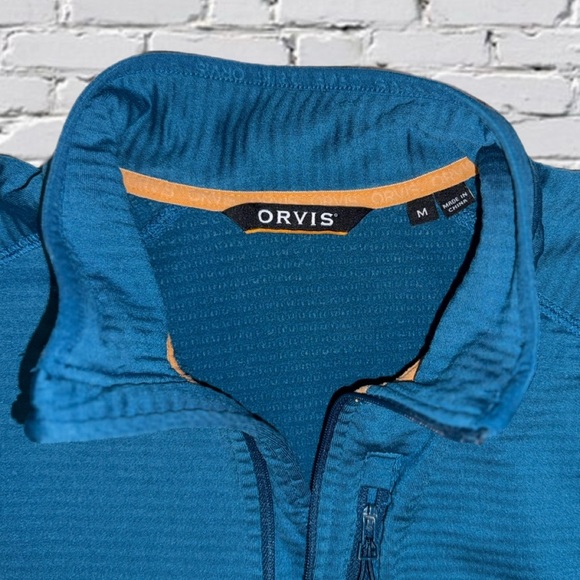 Orvis Men’s Quarter-Zip Pullover Blue Performance Sweater Size M - Picture 7 of 13